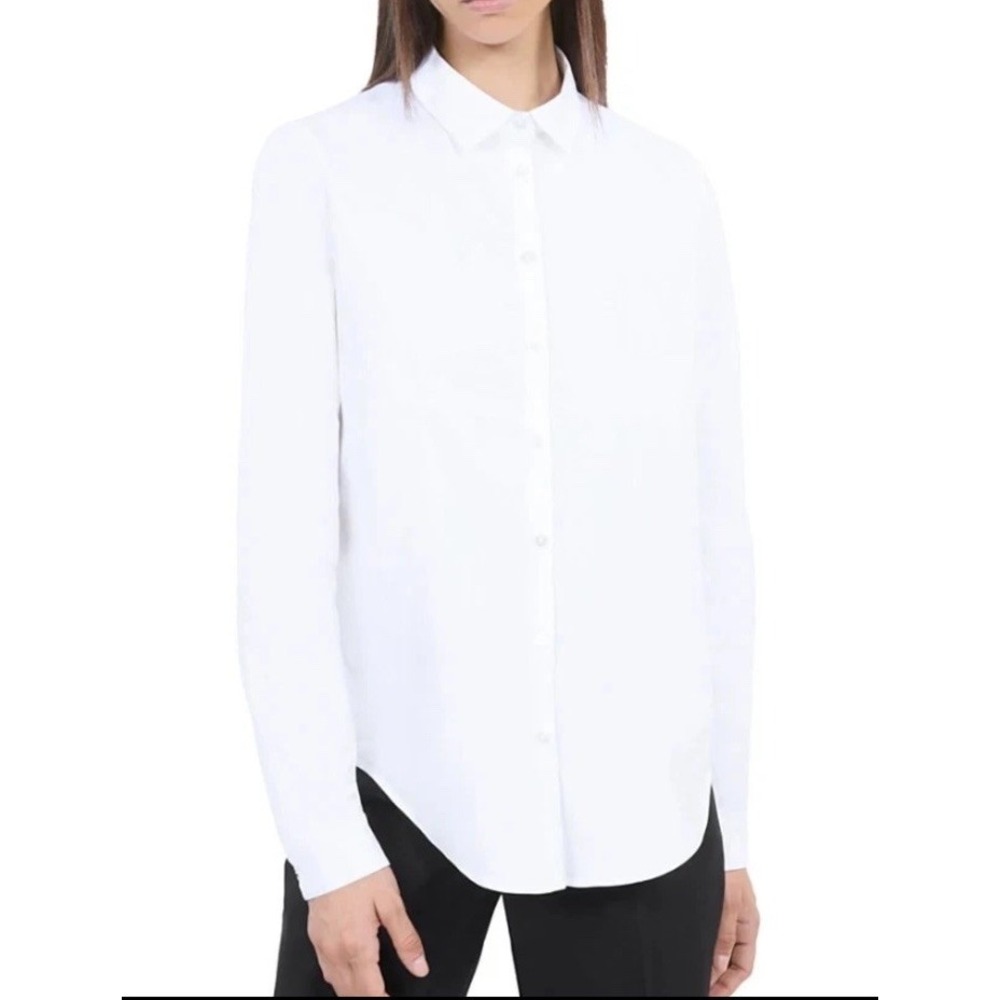 The Kooples Women Shirt Button Blouse Pop Milano White EU 1 US S M NWT $215